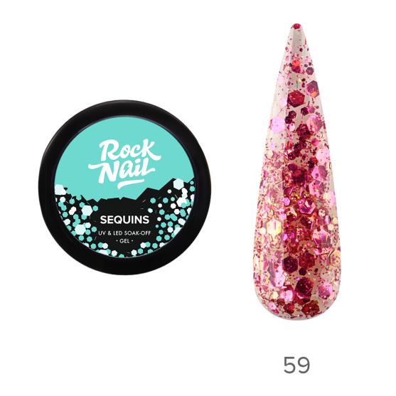 Гель-краски RockNail Sequins 59 Atomic Lollipop-#234535
