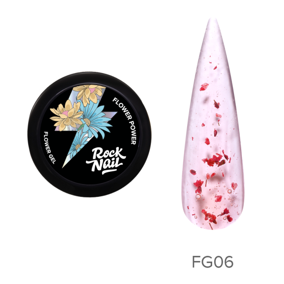 Гель с сухоцветами RockNail Flower Power FG06 Petals And Spikes 10мл-#237525