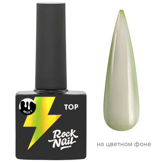 Топ RockNail Milky Top No Wipe, 10 мл-#249164