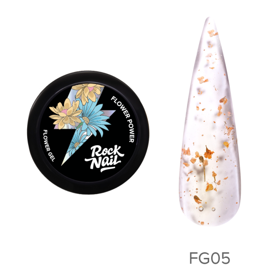 Гель с сухоцветами RockNail Flower Power FG05 Punk Ikebana 10мл-#253367