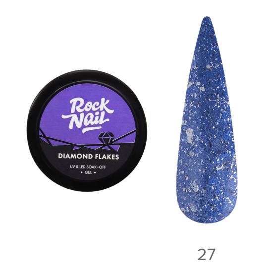 Гель-краска RockNail Diamond Flakes 27 Blue Ice-#214055